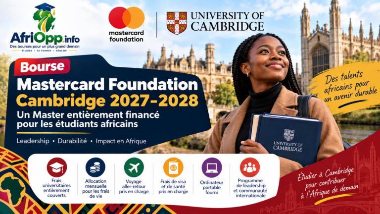 Bourse Mastercard Foundation Cambridge 2027-2028 : un Master entièrement financé pour les étudiants africains